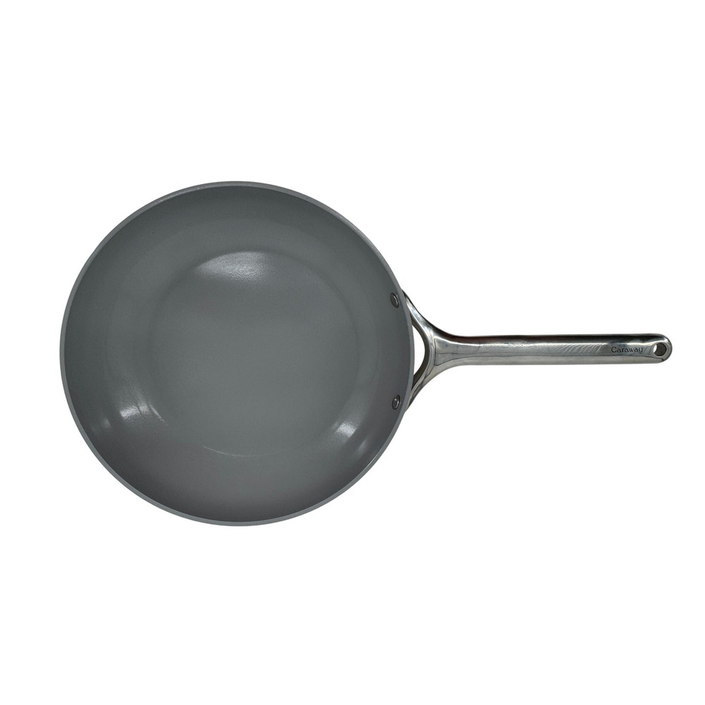 Caraway Ceramic Non-Stick Fry Pan 10.5 Inch Cream Grey Stainless Handle